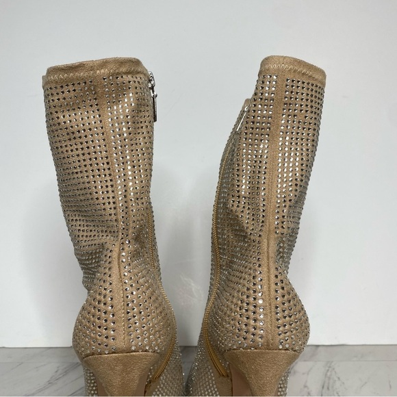 Schutz Sybil Rhinestone Heeled Pointy Toe Bootie 9 1/2 B - Picture 5 of 14